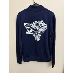 Men's Greyson Golf Performance Sport Bomber Jacket Blue Big Wolf Size Small